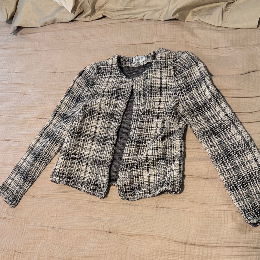 SAYLOR Monochrome Tweed Blazer